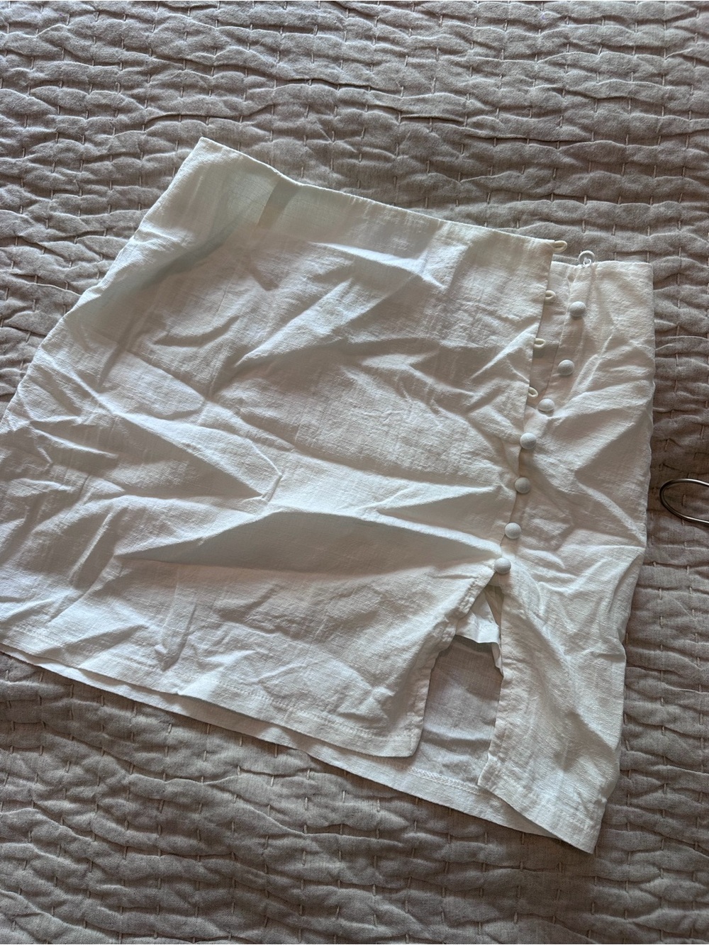 Princess Polly White Button-Front Mini Skirt